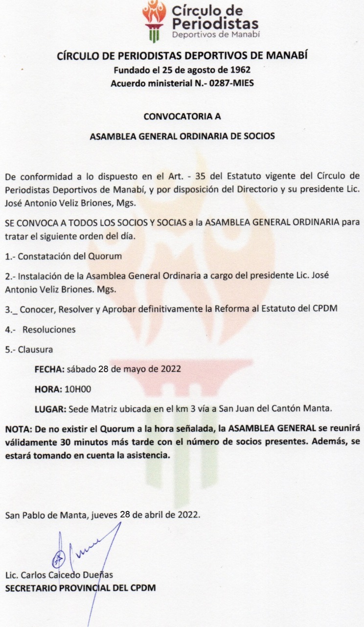 Lee más sobre el artículo ASAMBLEA GENERAL