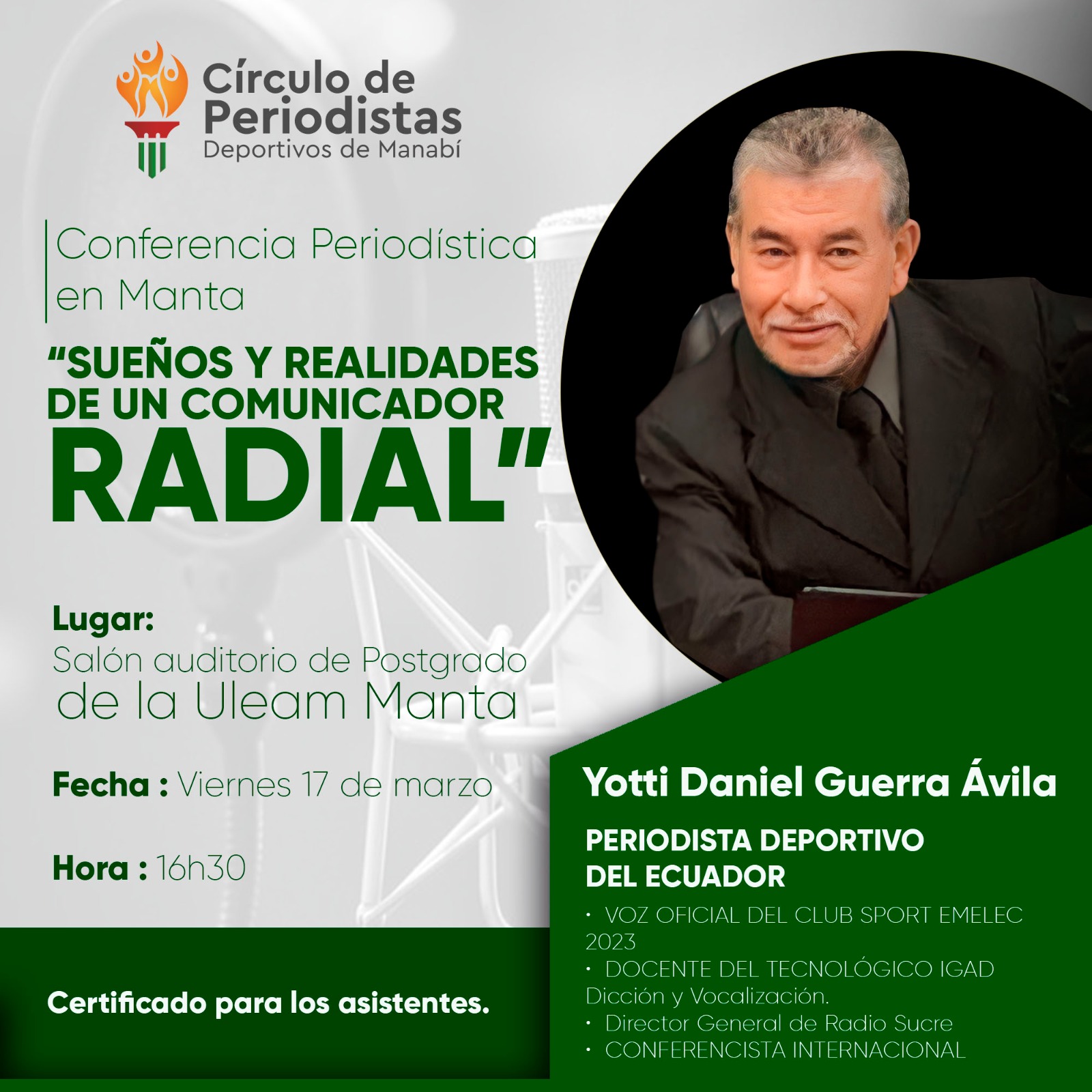 Lee más sobre el artículo CONFERENCIA EN MANTA
